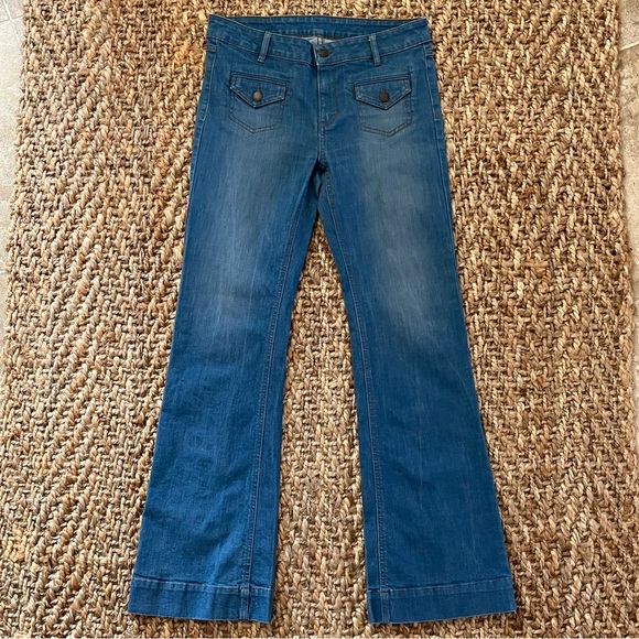 Comptoir Des Cotonniers Jeans Women 40 Flare Euro Hippie Boho 31 X 31 Stretch - Picture 1 of 15